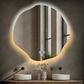 LED Spiegel Asymmetrisch Oval | Touch-Schalter | Anti-Beschlag-Funktion | Einstellbare Farbtemperatur - Reyze Seria Ambient Model 1